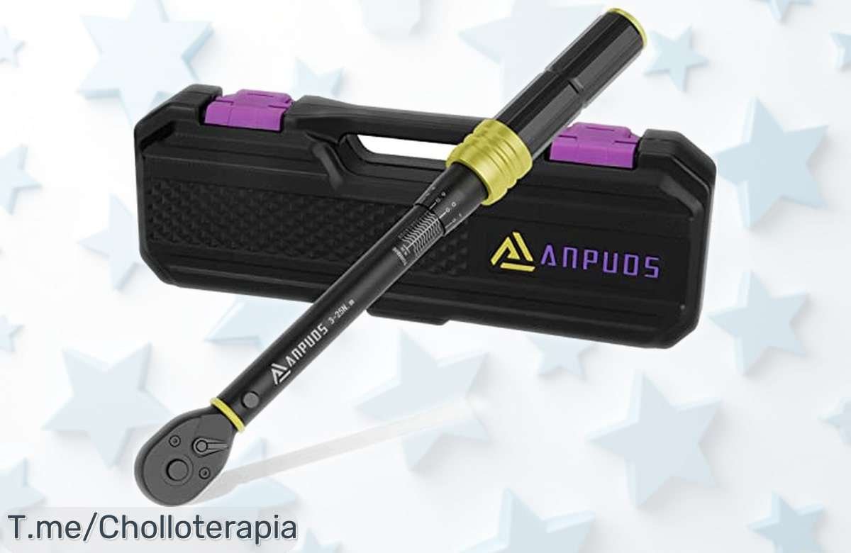 Llave dinamométrica ANPUDS 1/4 con ajuste ultra preciso y cabezal reversible de 72T a precio rebajado, un super chollo para apretar tornillos sin esfuerzo y al detalle ¡Corre que vuelan, oferta limitadísima!