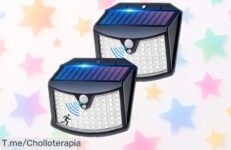Luces solares Giliwosy con sensor de movimiento 2 unidades para exteriores, resistentes lluvia y nieve, ahora a precio rebajado increíble ¡No lo pienses más que esta oferta desaparece ya!