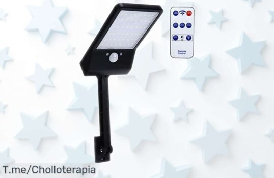 Luz solar con sensor súper potente y 48 LEDs ideal para patios y garajes, ahora rebajada con una caída de precio brutal que no se ve todos los días ¡No lo pienses, que vuelan!