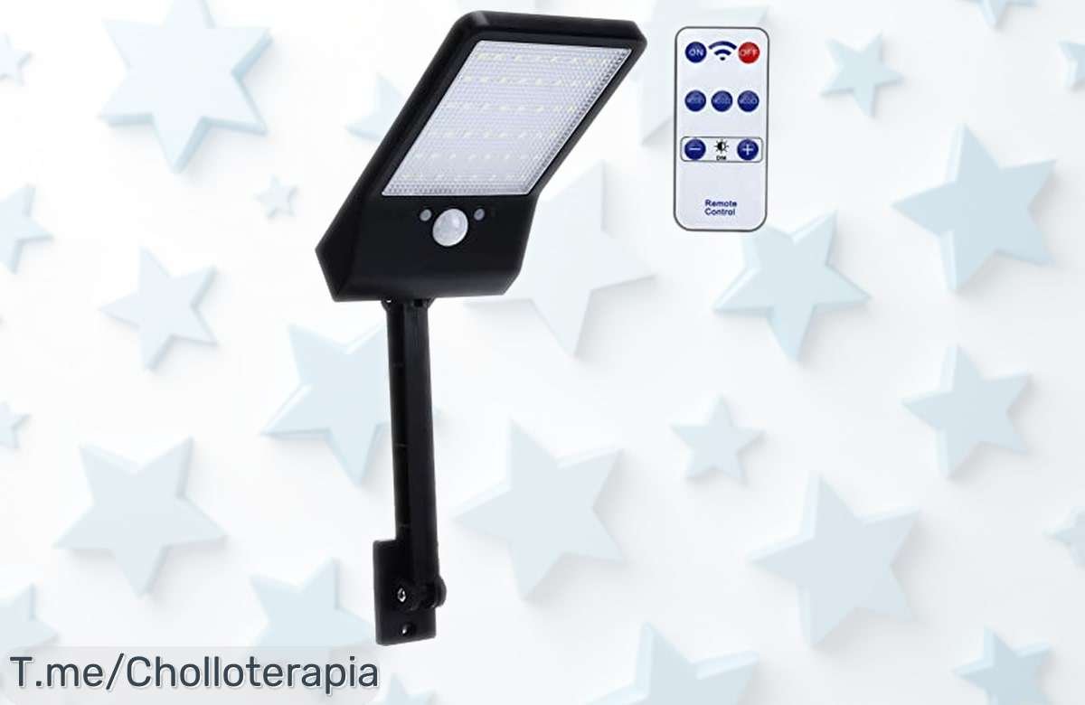 Luz solar con sensor súper potente y 48 LEDs ideal para patios y garajes, ahora rebajada con una caída de precio brutal que no se ve todos los días ¡No lo pienses, que vuelan!