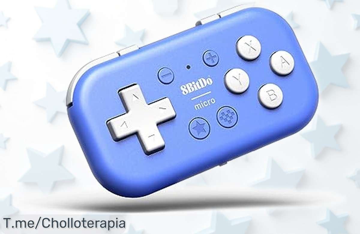 Mando bluetooth 8BitDo Micro azul con un precio rebajado que no creerás, súper compacto y perfecto para jugar donde quieras; corre ya porque esta oferta irresistible se acaba volando este mismo instante ¡no lo dejes escapar!