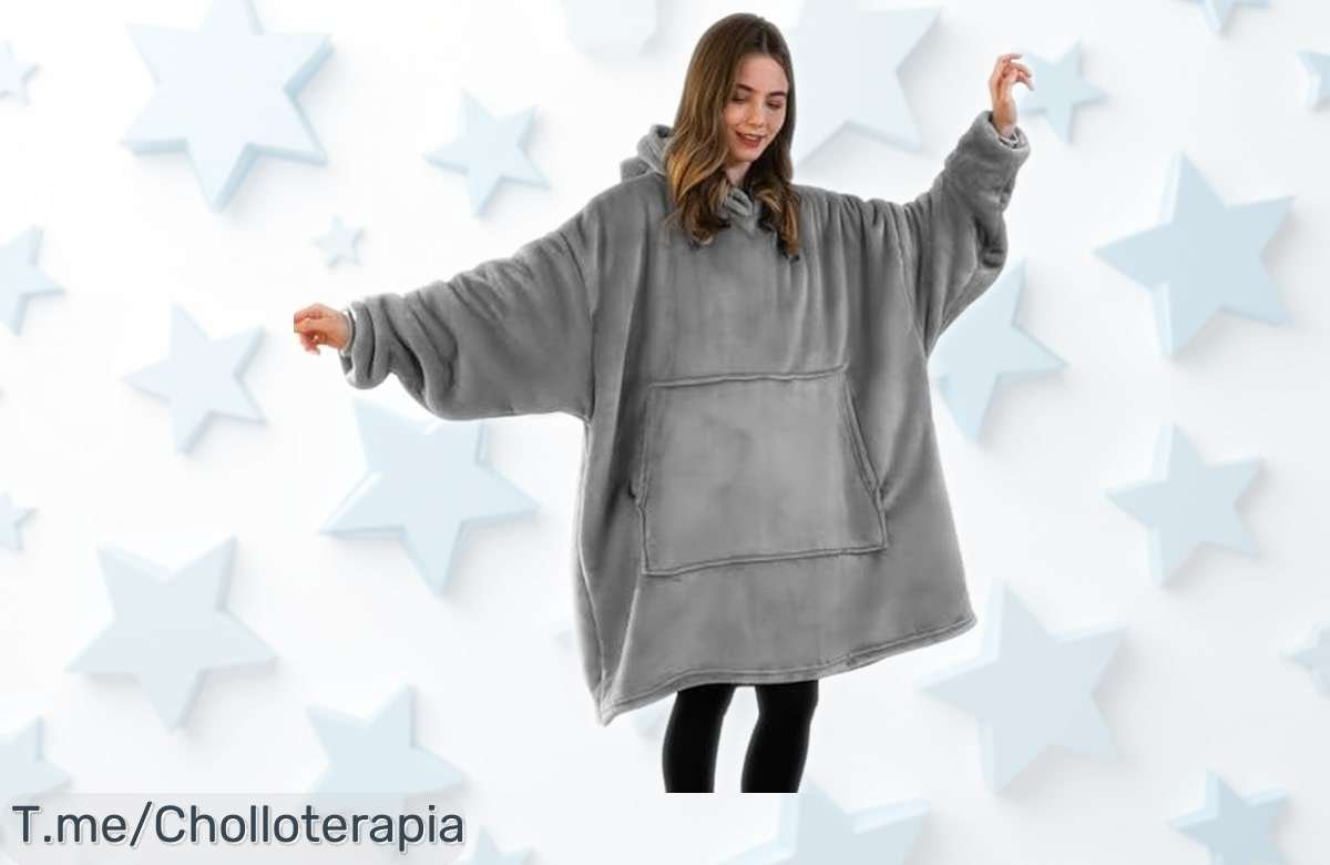 Manta portátil Good Nite con capucha y bolsillos para manos calientes precio rebajado ¡dale calor a tus noches con este super chollo que no durará mucho!