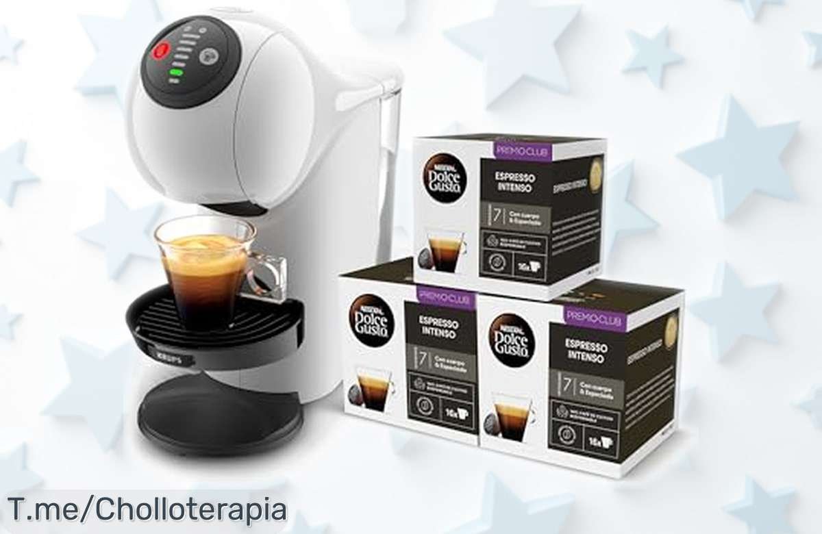 Máquina compacta de cápsulas Krups Nescafé Dolce Gusto Genio S con café profesional en 30 segundos y tres packs incluidos, precio rebajado a tope, oferta limitada ¡corre que vuelan!