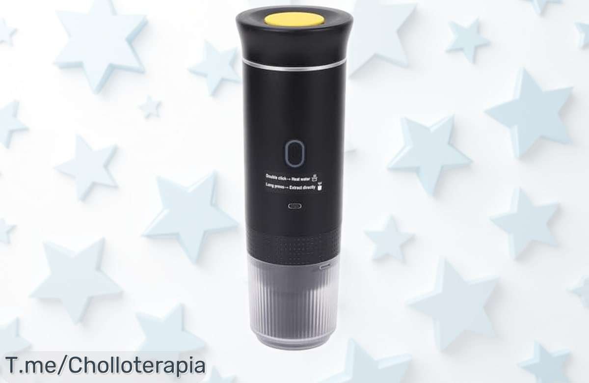 Máquina de café espresso portátil Yunir con 15 bares y recarga rápida para un cafetazo profesional en segundos, ahora con precio rebajado por tiempo limitado ¡No pierdas este ofertón que se va volando!