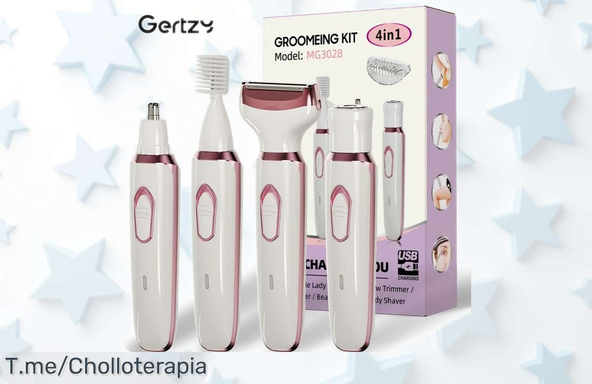 Maquinilla eléctrica 4 en 1 para mujer con recortador bikini y diseño antiedad ideal para rostro, nariz, piernas y axilas precio rebajado por tiempo limitado aprovecha este ofertón antes que se agote