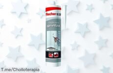 Masilla acrílica blanca Fischer 300 ml perfecta para grietas, fácil de aplicar y pintar con agua, ahora a precio rebajado ¡super chollo que no dura mucho! Repara rápido y dejarás todo como nuevo sin complicarte Corre que vuela esta oferta