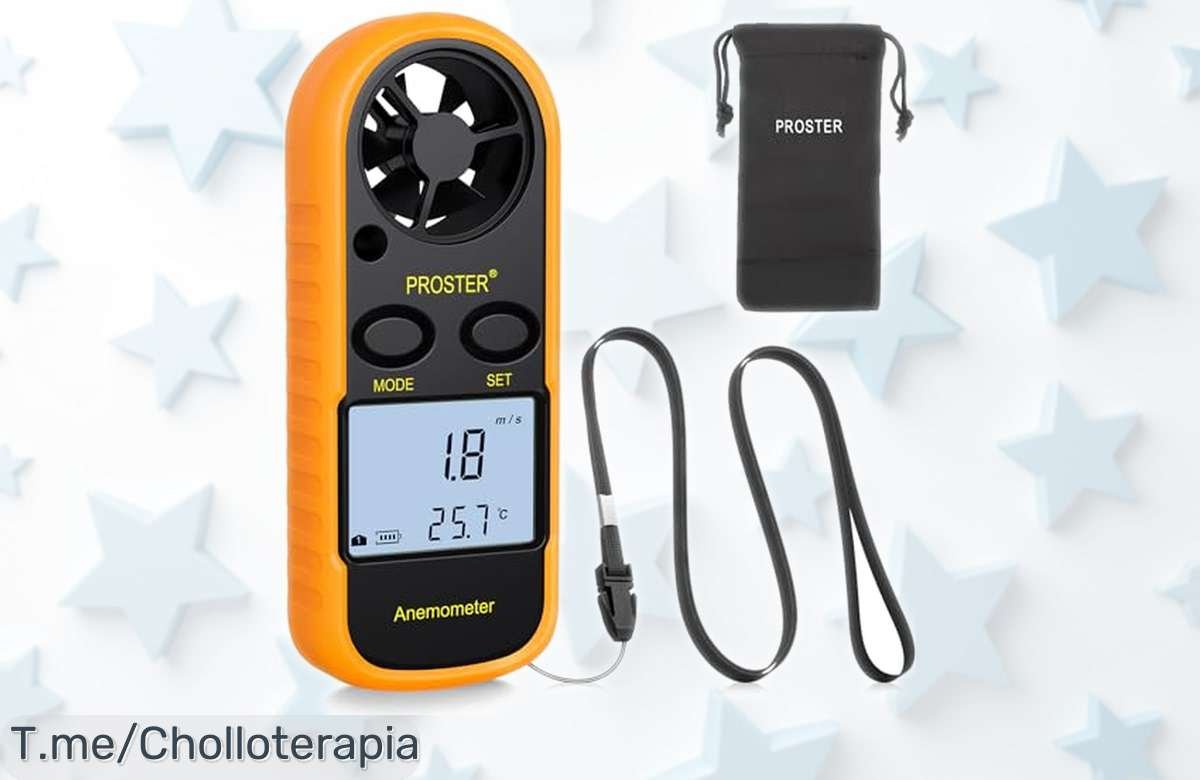 Medidor digital de viento y temperatura Proster anemómetro con pantalla LCD y luz de fondo rebajado por tiempo limitado no pierdas este super chollo para medir al instante lo que necesitas ¡corre!