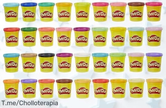 Mega pack de 36 botes PlayDoh con colores vivos para crear sin parar, ahora rebajado a un precio loco que vuela rápido ¡Diversión y creatividad sin límites desde los 2 años! Corre antes de que desaparezca este super chollo irrepetible