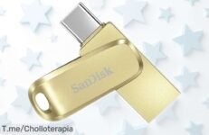 Memoria flash SanDisk Ultra Dual Drive Luxe 256 GB con doble USB y diseño giratorio a un precio rebajado que no dura para siempre, ¡consíguela ya antes de que se agote este super chollo!