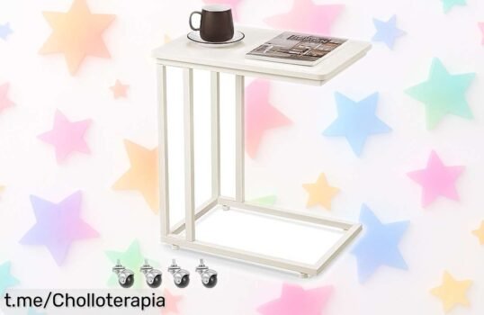 Mesa auxiliar moderna Vasagle con ruedas y patas ajustables, precio rebajado para que lleves estilo y comodidad a casa ¡Chollazo limitado que vuela rápido! Aprovecha esta caída de precio antes de que desaparezca ya mismo