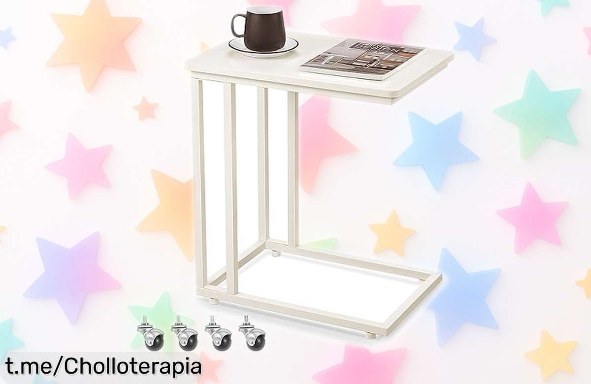 Mesa auxiliar moderna Vasagle con ruedas y patas ajustables, precio rebajado para que lleves estilo y comodidad a casa ¡Chollazo limitado que vuela rápido! Aprovecha esta caída de precio antes de que desaparezca ya mismo.