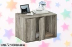Mesa auxiliar y refugio para tu mascota Furinno Peli en roble gris ahora a precio rebajado, soporta hasta 7 kg y es el rincón ideal que estabas buscando ¡Date prisa antes de que se acaben estas unidades voladoras!