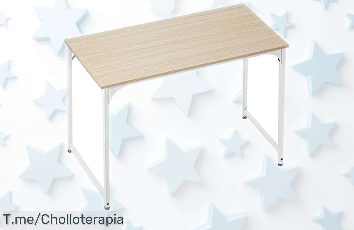 Mesa escritorio madera 80x40cm TLOVENDO súper estable con patas antideslizantes y diseño compacto chollazo con precio rebajado que no dura mucho, ¡corre antes de que se acabe la oferta!
