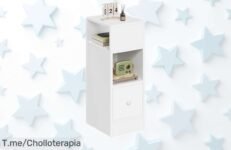 Mesita de noche EUGAD con cajón y espacio extra para que tu habitación luzca genial precio rebajado, un ofertón que vuela rápido ¡hazte con la tuya ya!