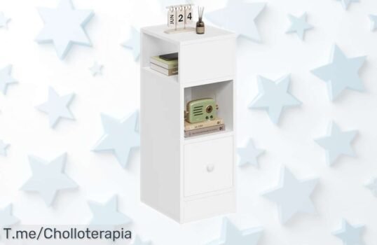 Mesita de noche EUGAD con cajón y espacio extra para que tu habitación luzca genial precio rebajado, un ofertón que vuela rápido ¡hazte con la tuya ya!