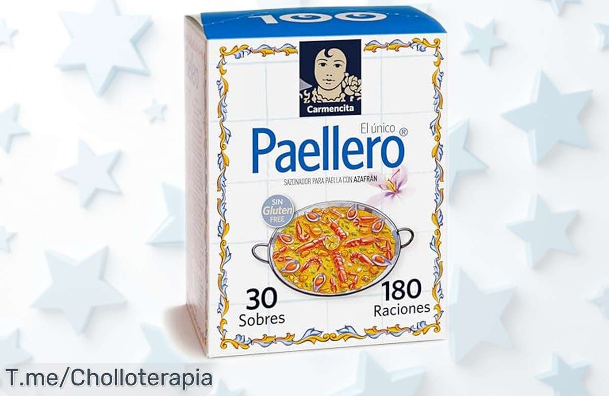 Mezcla de especias Carmencita para paella con azafrán 30 sobres sabor auténtico a precio rebajado un ofertón que vuela rápido no te quedes sin el toque maestro en tu cocina ya mismo