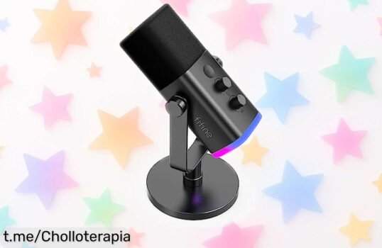 Micro gaming Fifine XLR USB con audio ultra nítido y luces RGB chulas rebajado por tiempo limitado ¡No dejes escapar este súper chollo que vuela ya!