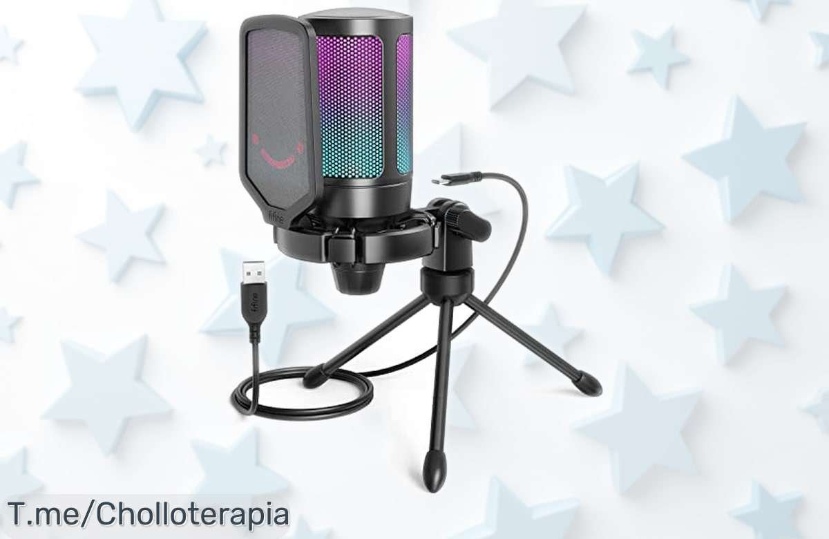Micrófono gaming Fifine USB con efecto RGB pro y botón de silencio al instante rebajado a precio loco calidad increíble para streaming y podcast ¡corre que vuelan!