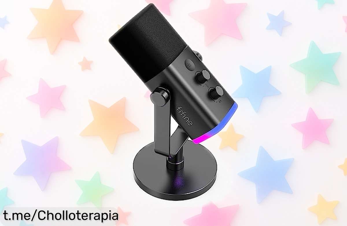 Micrófono gaming Fifine XLR USB con luz RGB personalizable y sonido cristalino precio rebajado de locura para streamers y podcasters que quieren lo mejor ¡Solo quedan pocas unidades, no pierdas tiempo!