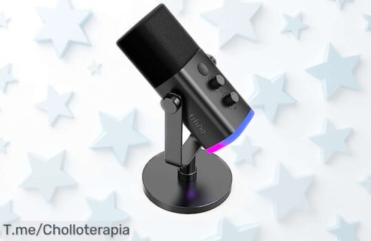 Micrófono gaming Fifine XLR USB con sonido clarísimo y luces RGB que molan un montón precio rebajado de locura para streaming o podcast unidades limitadas ¡corre que vuelan!