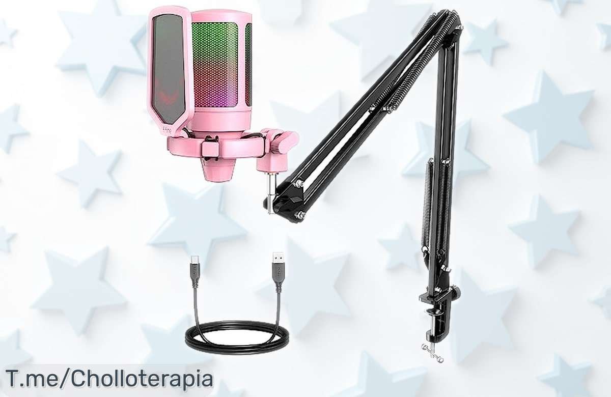 Micrófono para gaming Fifine USB con luces RGB y filtro antipop a precio rebajado imperdible, dale a tu setup la calidad que merece y no dejes escapar este super chollo por tiempo limitado