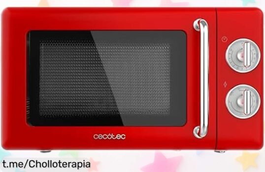 Microondas con grill Cecotec Proclean 3110 Retro Red aprovecha este súper chollo vintage con diseño único y potencia perfecta para cocinar ya su precio rebajado está esperando que lo lleves en tiempo limitado ¡corre antes de que suba!