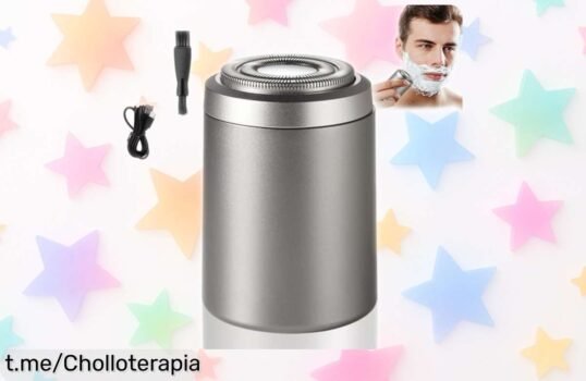 Mini afeitadora eléctrica para hombre con cabezal 3D que promete un afilado rápido y sin irritación, resistente al agua y carga USB tipo C la rebajan de locura ¿Quieres lucir impecable? ¡No pierdas esta oportunidad única antes que vuelen!