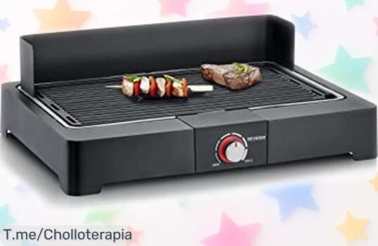 Mini barbacoa eléctrica Severin PG 8567 lista en segundos con grill que no quema y control LED; aprovecha este super chollo con precio rebajado, pocas unidades disponibles, ¡corre antes de que se acaben!