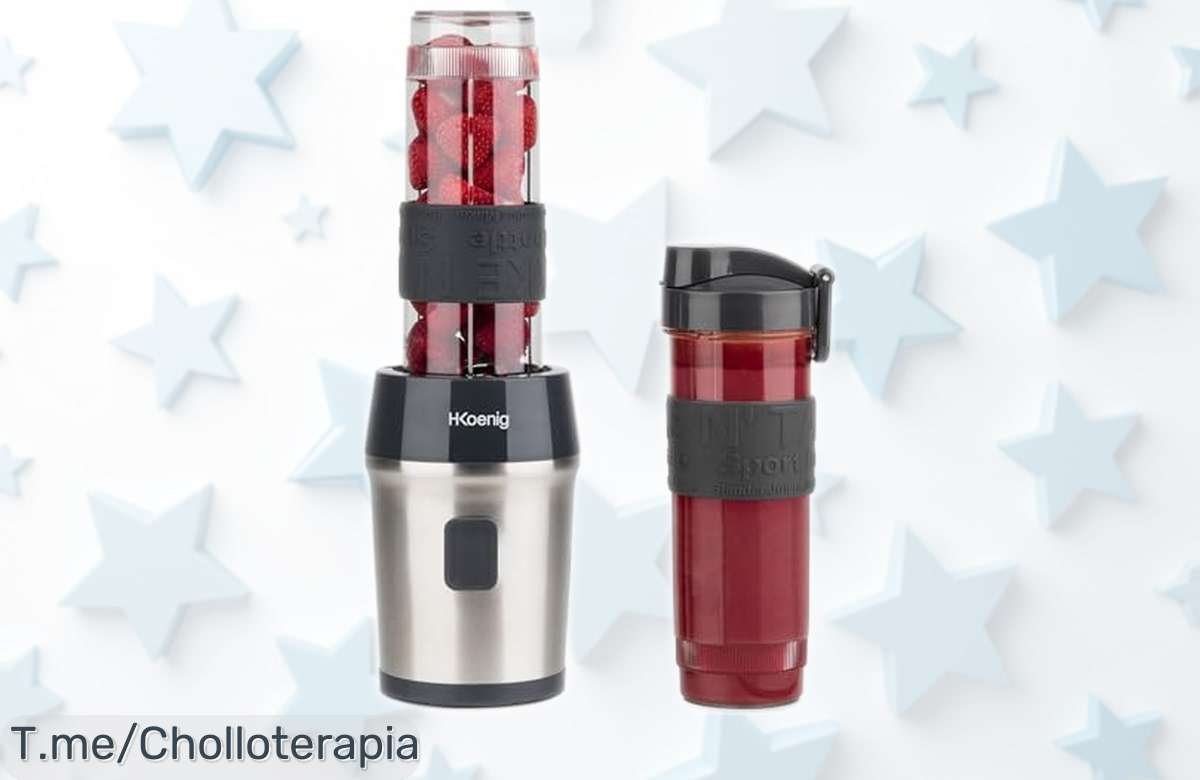 Mini batidora potente H.Koenig con botellas portátiles y cuchillas inox a precio rebajado ¡Consigue ya este super chollo antes de que desaparezca!