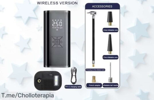 Mini compresor YIJU 150psi inalámbrico para coche y bici con precio rebajado que no encontrarás otra vez infla al instante sin cables ¡date prisa que vuelan estas unidades!