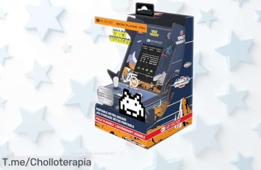 Mini consola Micro Player Pro Space Invaders con sonido y volumen, función a pilas o USB-C, precio rebajado en super chollo limitado para gamers clásicos que quieren diversión al instante corre que vuelan