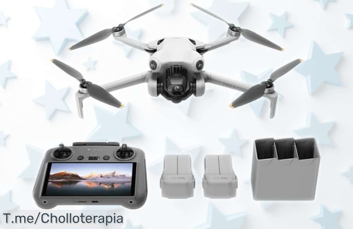 Mini dron DJI Mini 4 Pro con cámara 4K y pantalla en control, vuelo de hasta 34 min y batería extra a precio rebajado brutal ¡una oferta limitada que se va volando!