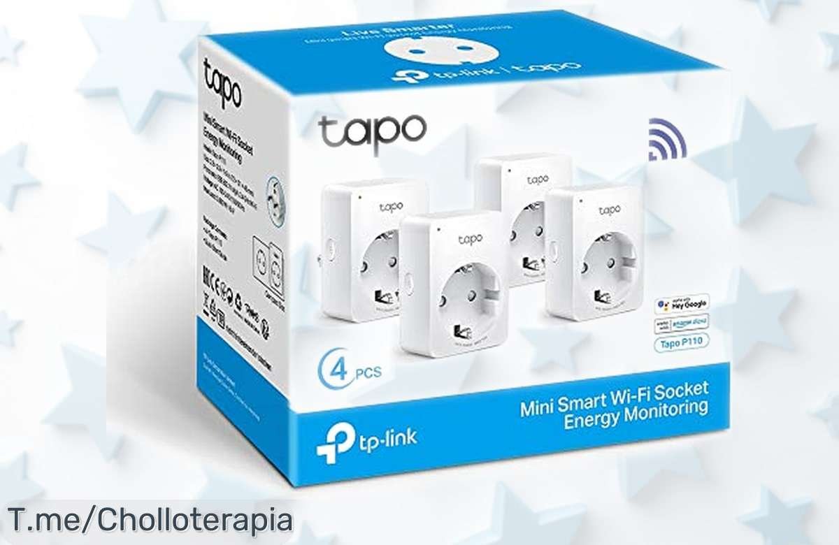 Mini enchufe inteligente Tapo P110 4 unidades con WiFi y control por voz a precio rebajado para que controles tu energía fácil y rápido ¡No pierdas este ofertón, quedan pocas unidades!