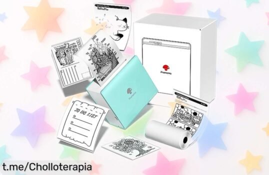 Mini impresora inalámbrica Phomemo M02 con Bluetooth y alta resolución, irresistible súper chollo rebajado por tiempo limitado para imprimir etiquetas y notas ¡corre que se agota!