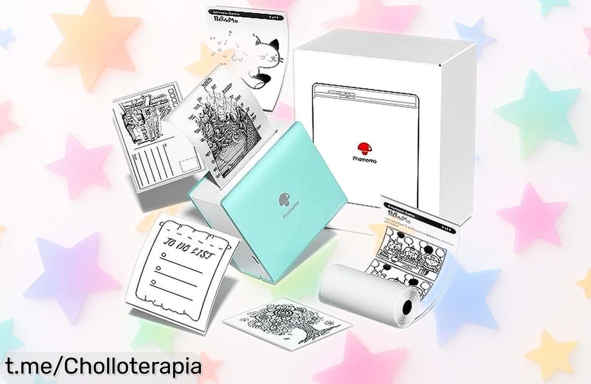 Mini impresora inalámbrica Phomemo M02 con Bluetooth y alta resolución, irresistible súper chollo rebajado por tiempo limitado para imprimir etiquetas y notas ¡corre que se agota!