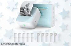 Mini impresora térmica Bisofice para móvil con Bluetooth y 11 rollos, rebajada sin igual: chollazo que solo dura poco ¡corre antes de quedarte sin este ofertón!