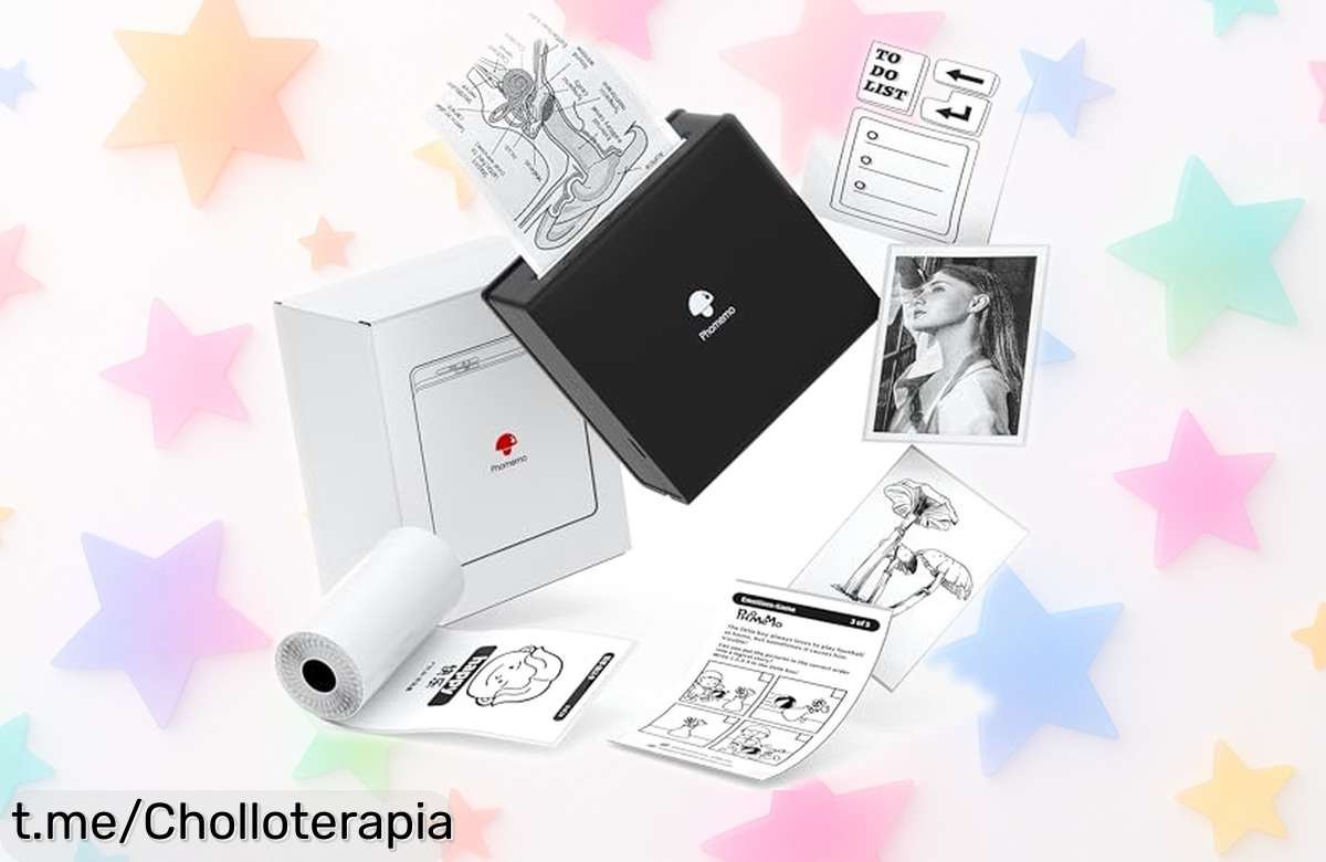 Mini impresora térmica Phomemo M02 con Bluetooth imrpime fotos y pegatinas al instante calidad top chollo limitado rebajada ¡pilla esta ganga ya antes de que se acaben!