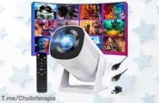 Mini proyector portátil YOTON Y4 con imagen gigante de hasta 200”, giro 270° y sonido Bluetooth potente, rebajado a un precio brutal que vuela en segundos ¡Corre antes de quedarte sin este super chollazo!