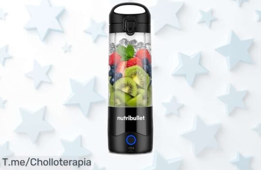 Minibatidora portátil Nutribullet Tritan con cuchilla de acero para triturar hielo y fruta congelada sin esfuerzo, diseño compacto y carga USB-C rápido chollazo con precio rebajado oferta limitada que desaparece ya