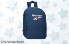 Mochila pequeña Reebok Ashland azul con bolsillos mega prácticos y espacio justo, ahora rebajada a un precio brutal y única oportunidad que se agota rápido ¡no dejes pasar este ofertón que vuela!