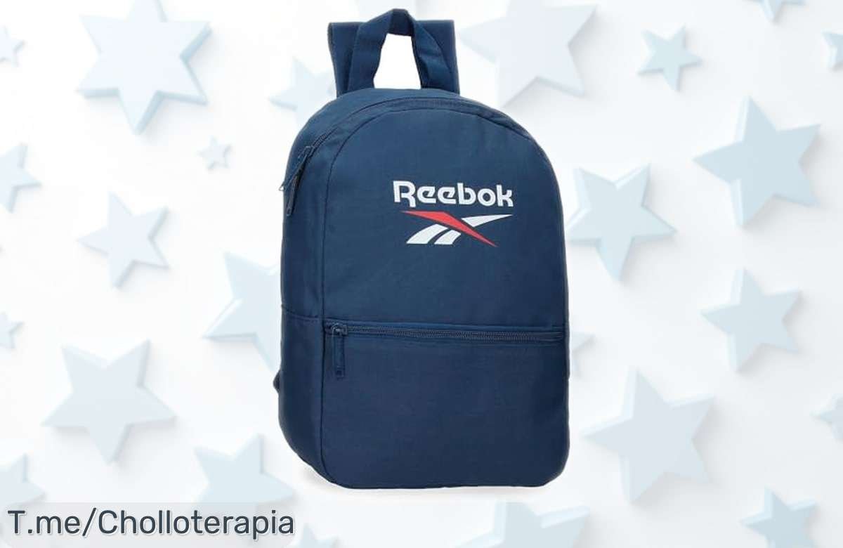Mochila pequeña Reebok Ashland azul con bolsillos mega prácticos y espacio justo, ahora rebajada a un precio brutal y única oportunidad que se agota rápido ¡no dejes pasar este ofertón que vuela!