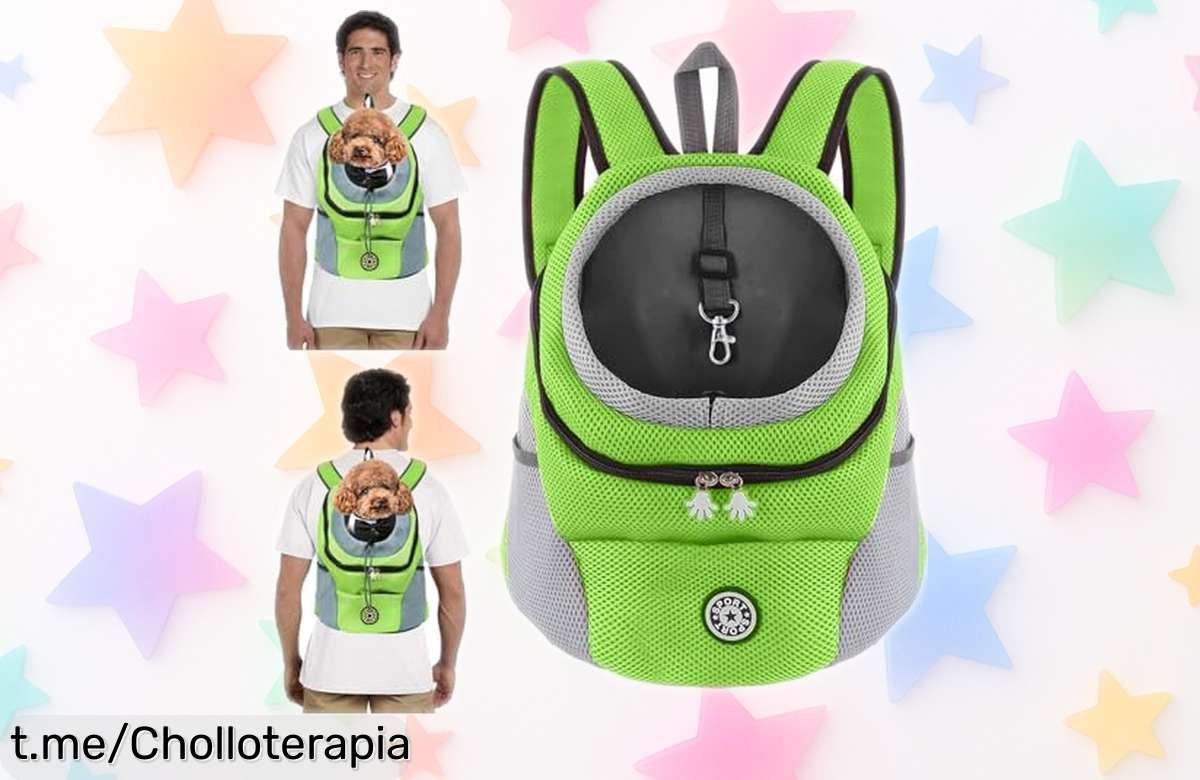 Mochila transportadora para perros y gatos PETCUTE con correa de seguridad y bolsillos rebajada por tiempo limitado, aprovecha este súper chollo antes de que suba el precio ¡Corre que vuelan!