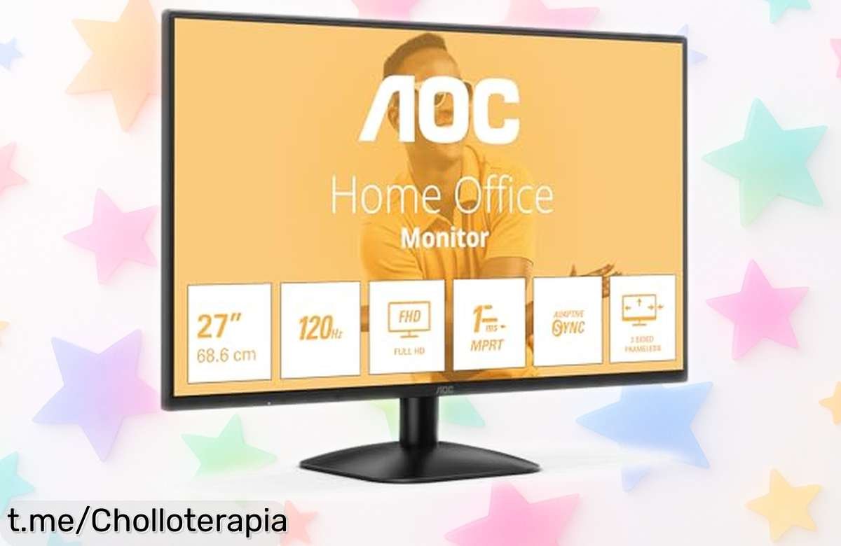 Monitor full HD AOC 27B31H de 27” con refresco ultra suave a 120 Hz, precio rebajado brutal y oferta limitada para que juegues o trabajes sin fatiga visual ¡no pierdas este super chollo!