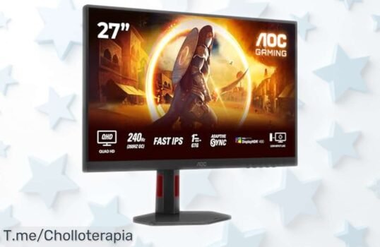 Monitor gaming de 27” AOC Q27G4ZR con resolución bestial y 240 Hz, ahora rebajado para que juegues como nunca sin cortes ni tirones ¡Una oferta brutal que desaparece en nada!