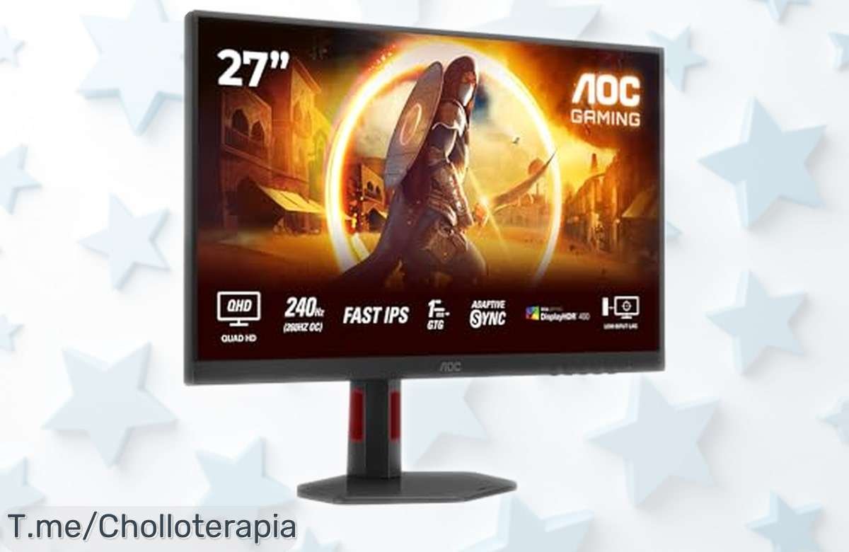 Monitor gaming de 27” AOC Q27G4ZR con resolución bestial y 240 Hz, ahora rebajado para que juegues como nunca sin cortes ni tirones ¡Una oferta brutal que desaparece en nada!