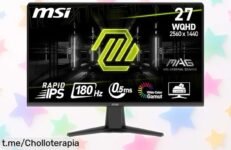 Monitor gaming plano MSI MAG 275QF con panel IPS a 180Hz, ultra rápido de solo 0,5 ms y colores vibrantes en HDR ¡con un precio rebajado que no verás más! Corre antes que se agoten porque esta oferta dura muy poco