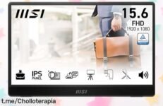 Monitor portátil Full HD MSI Pro MP161 E2U con pantalla IPS sin parpadeos y conexiones miniHDMI y USBC a precio rebajado, un ofertón que no dura para siempre ¡hazte con este super chollo antes de que desaparezca!