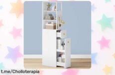 Mueble de baño alto Hzuaneri con cajón y 3 estantes súper estable para espacios pequeños, rebajado a un precio loco por tiempo limitado ¡corre que vuelan estas unidades!