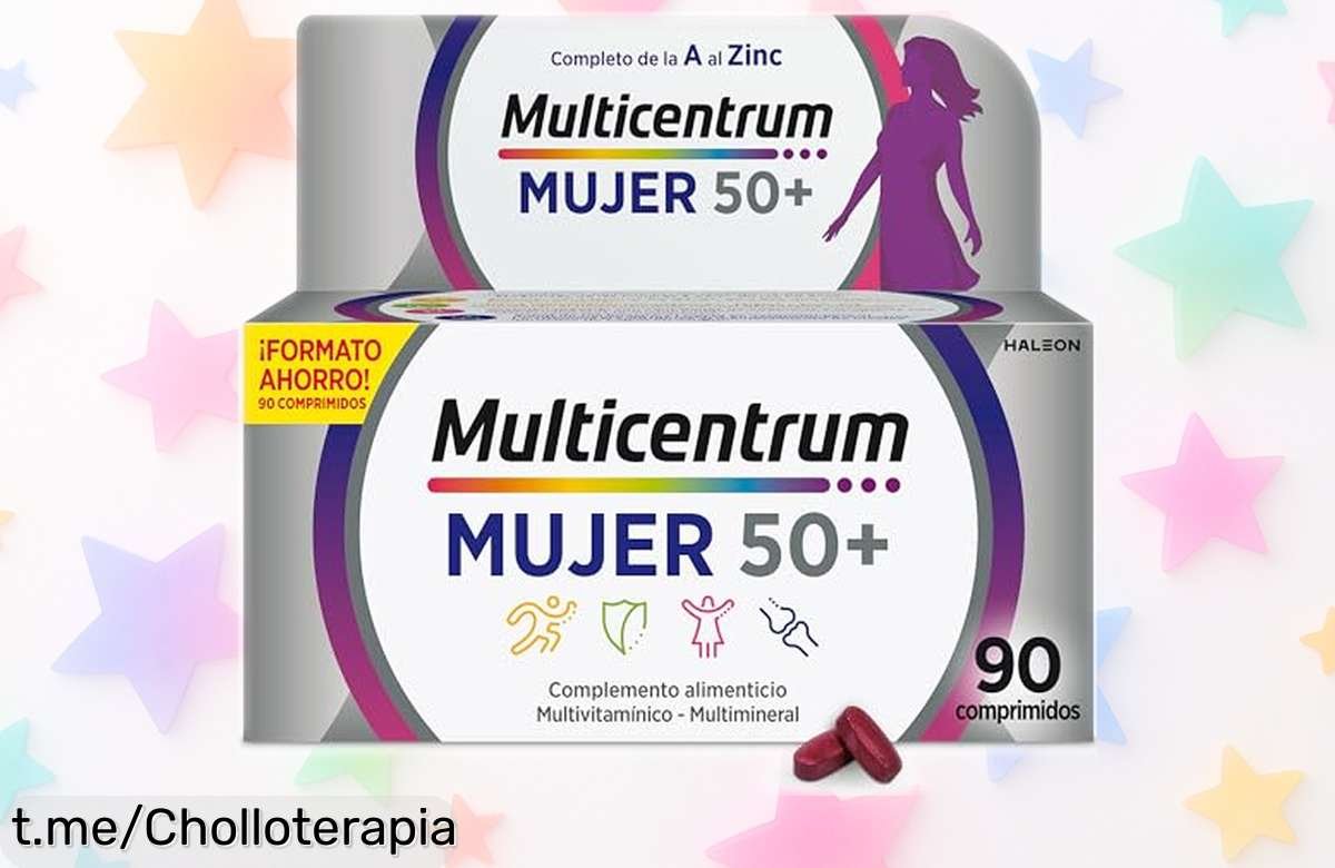 Multivitamínico Multicentrum mujer 50+ con vitamina C y zinc para más energía y huesos fuertes a precio rebajado, 90 comprimidos que vuelan rápido; no pierdas este super chollo que dura poco ¡date prisa antes de quedarte sin!