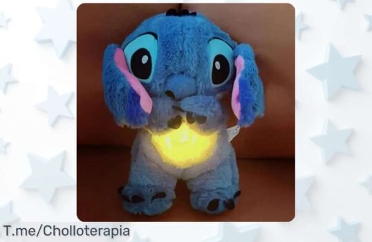 Muñeco de peluche kawaii Stitch con luz y bolsa de aire que calma a tu bebé, precio rebajado por tiempo limitado ¡un super chollo que se agota rápido!